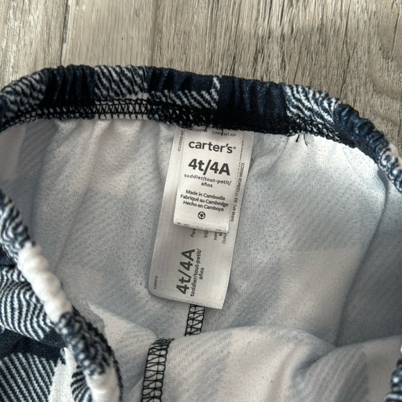 Carter's 2-Piece Girls Snowman Red Shirt w/Black & White Fleece Pajama Set Sz 4T - Picture 10 of 10